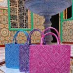 Handmade Wool Tote Bag: Moroccan Amazigh Geometric Patterns